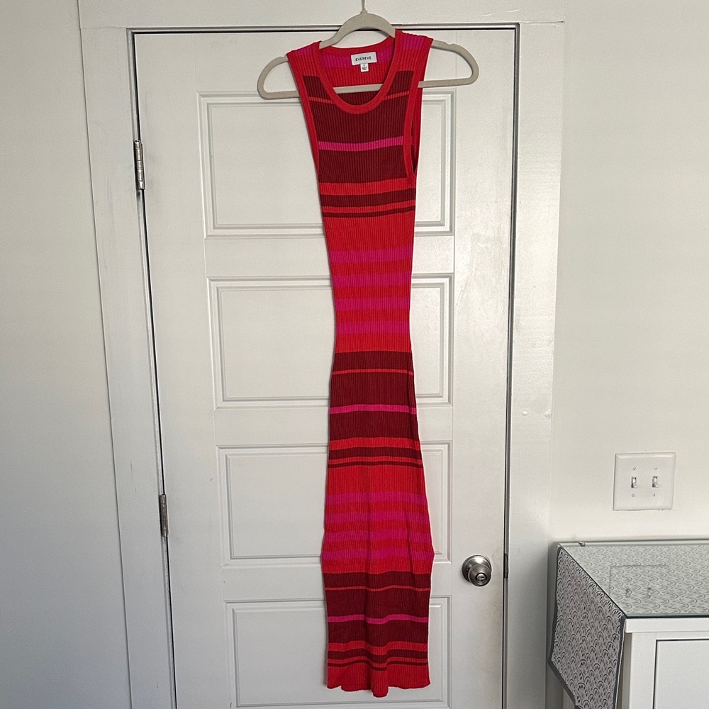Evereve Red and Pink Maxi Dress